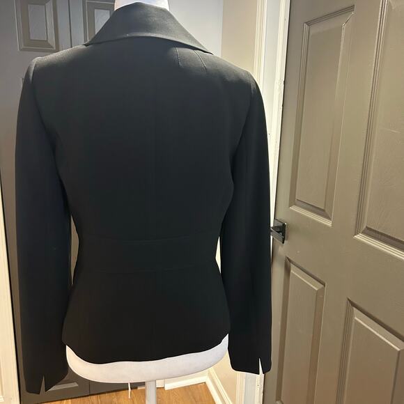 Tahari Arthur S Levine Sz 4 Pleated Collar Cow Print Lined Preppy Work-Core - Picture 5 of 11